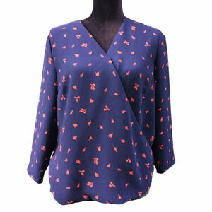 Draper James Purple Hampton Wrap 3/4 Sleeve Top 8